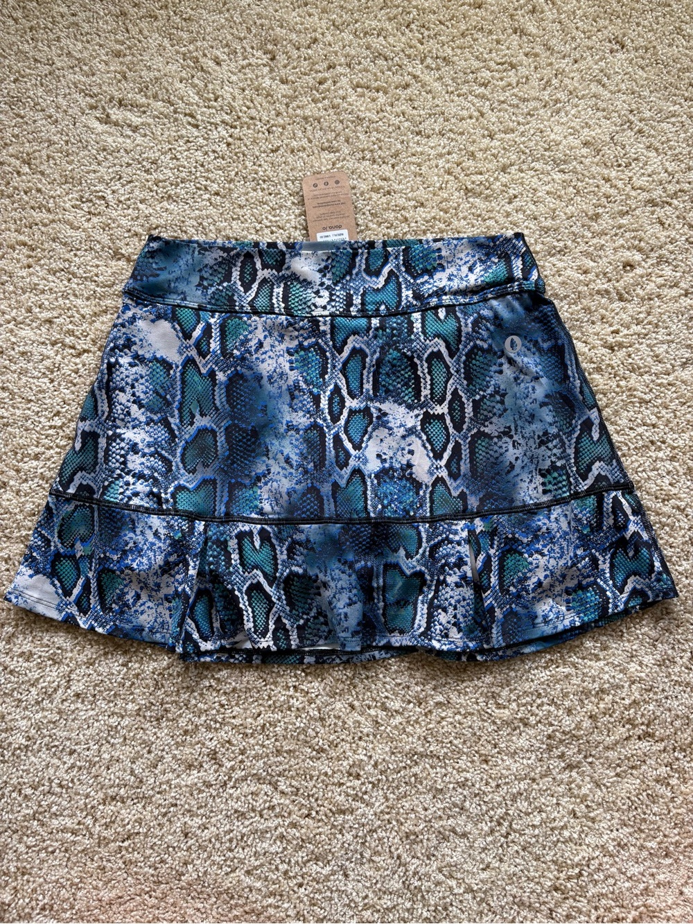NWT Dona Jo Tennis Skirt Skort XL Blue Snakeskin Python Prism Golf Athletic